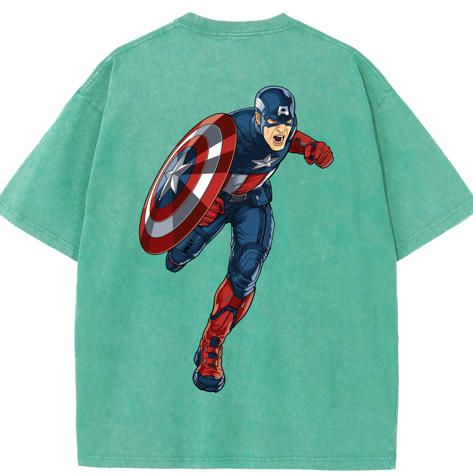 （画像用） アベンジャーズ The Avengers 綿100% ヴィンテージ風 半袖Tシャツ（背面プリント）